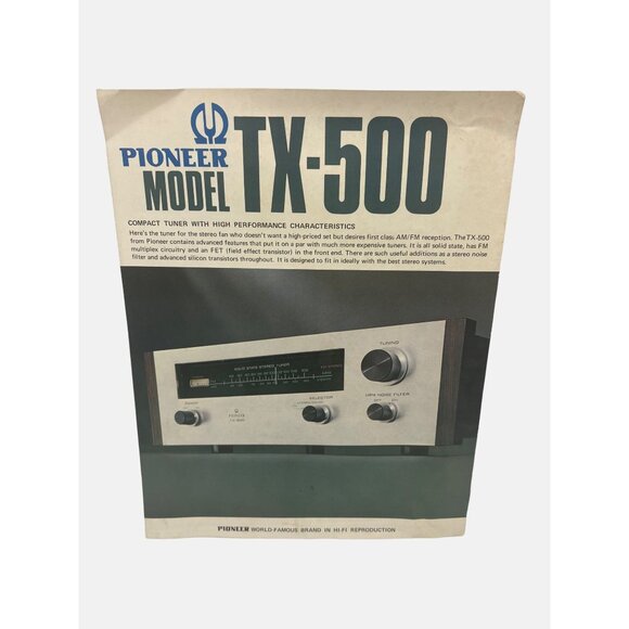 Vintage Pioneer Model TX-500 & TX-900 Hi-Fi Tuner Spec Sheets / Brochures 1970s - Picture 4 of 6